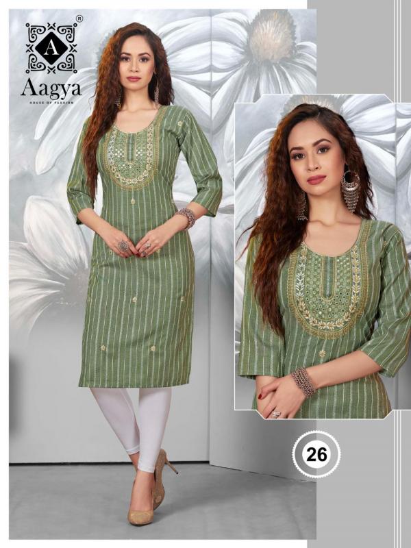 Aagya Barbie Girl Fancy Rayon Designer Embroidery Kurti Collection